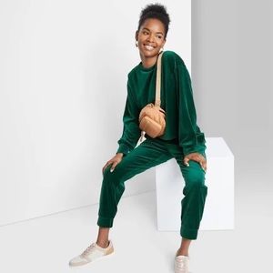 💙3 for $25💙 Wild Fable Green Velour joggers size M